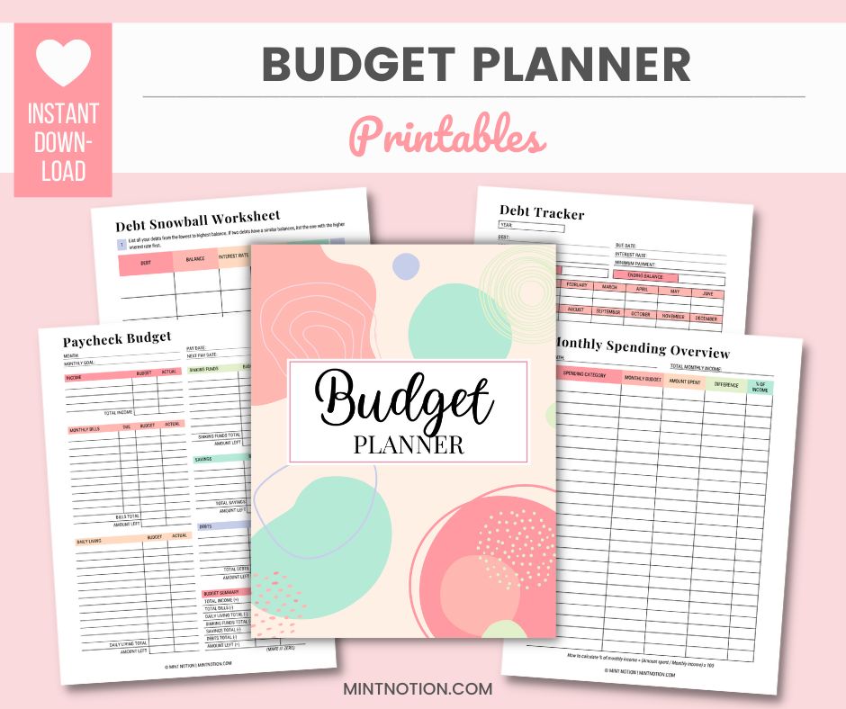 budget planner printables