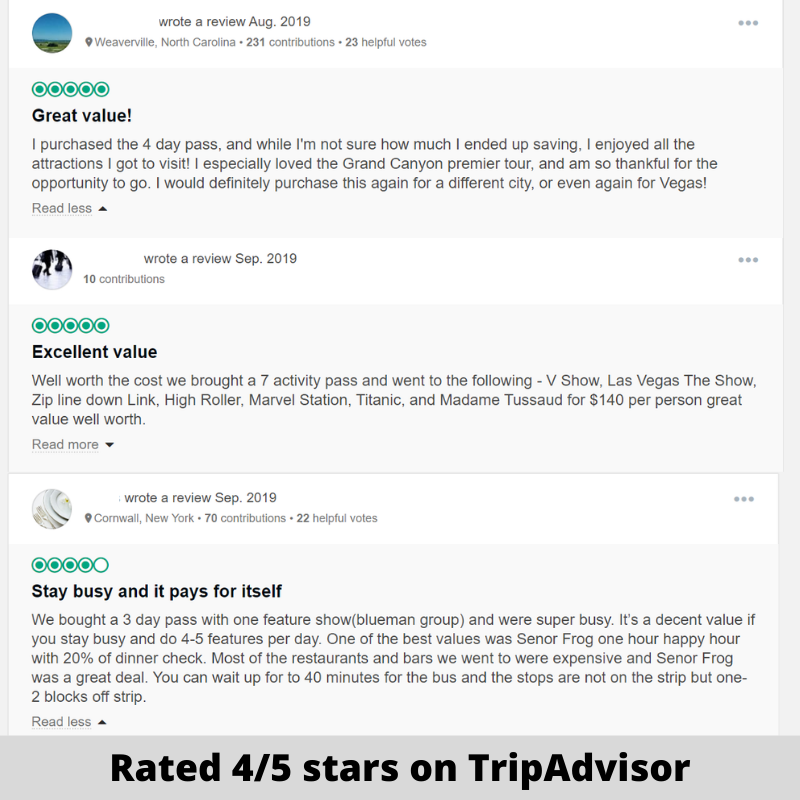 las vegas explorer pass reviews