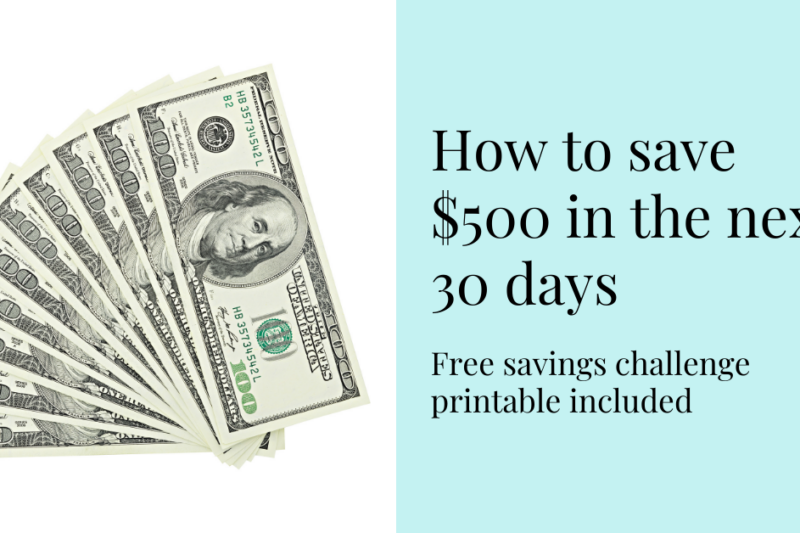Money Challenge: How To Save $500 In 30 Days