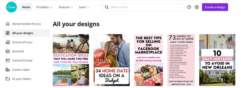 how to make money on pinterest - canva templates