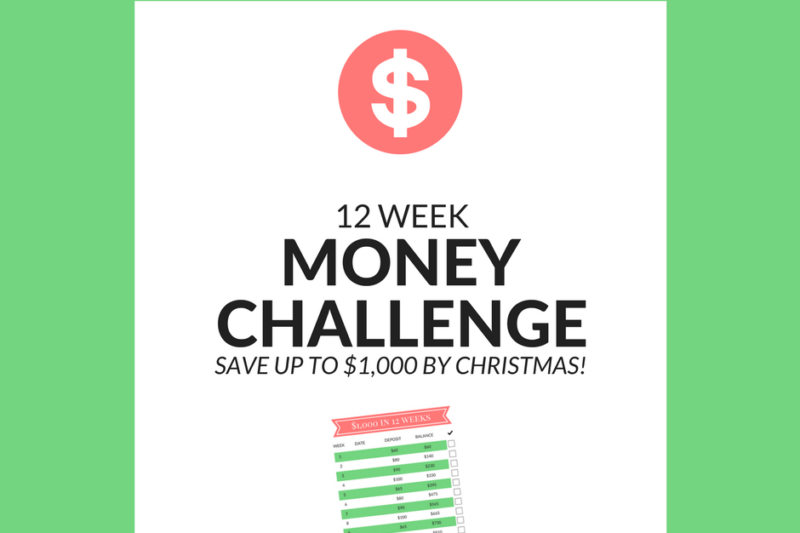 12 Week Money Challenge Save 1 000 By Christmas Mint Notion