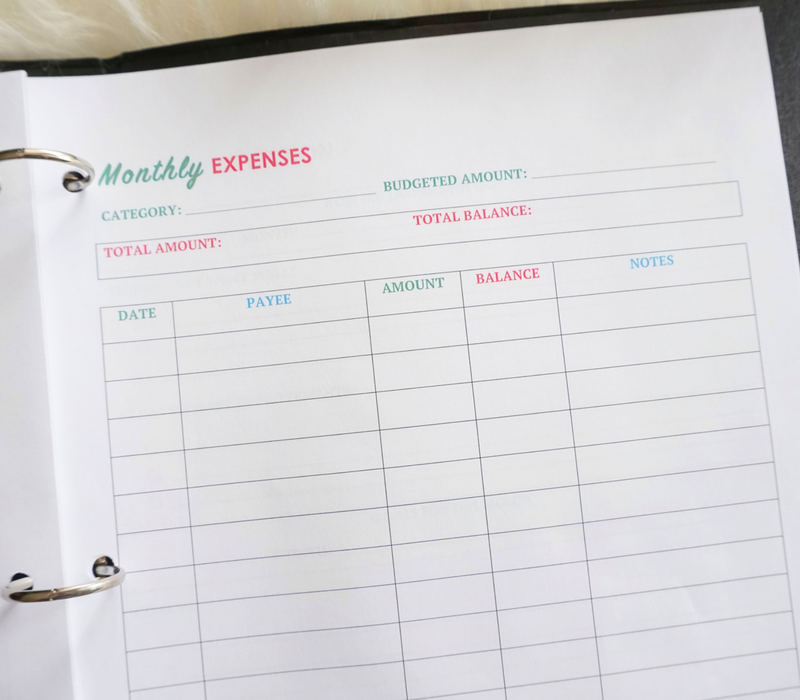 2018 Budget Binder Printables