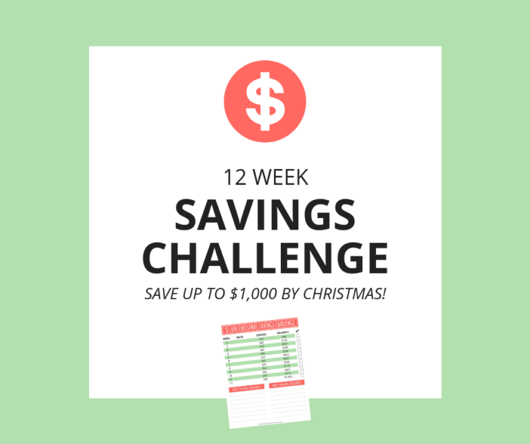 $1,000 Christmas Savings Challenge