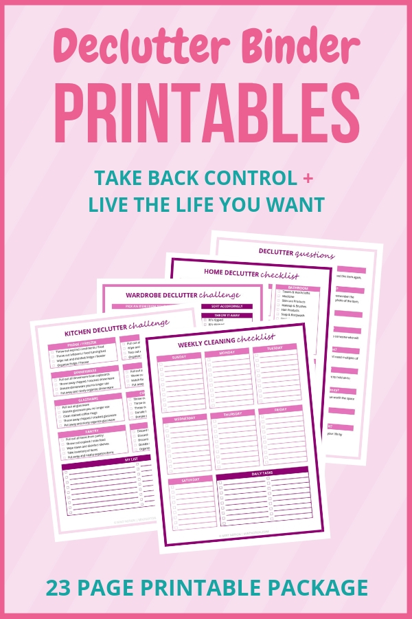 declutter binder printables