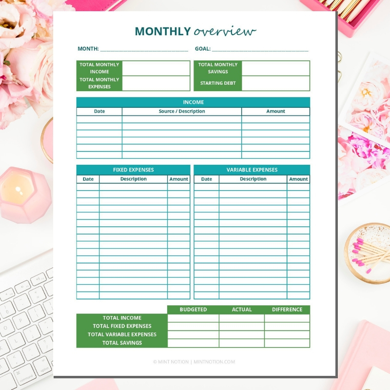 2019 budget binder printables