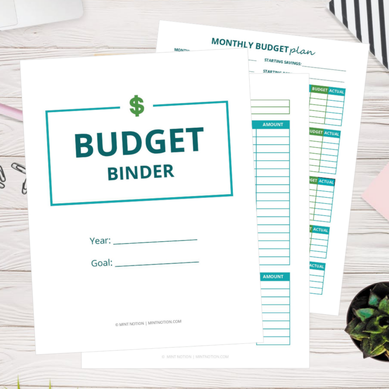 budget binder printables