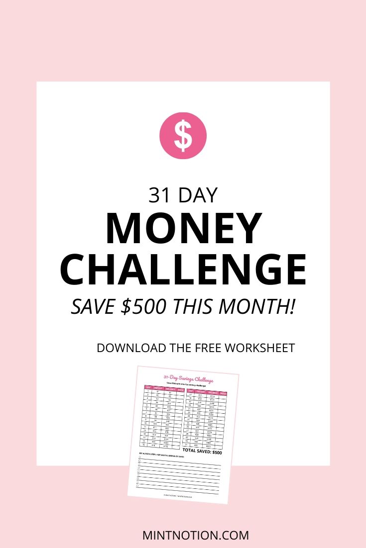 savings challenge - how to save $500 in one month