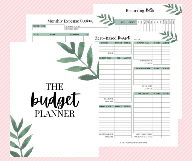 budget planner printables