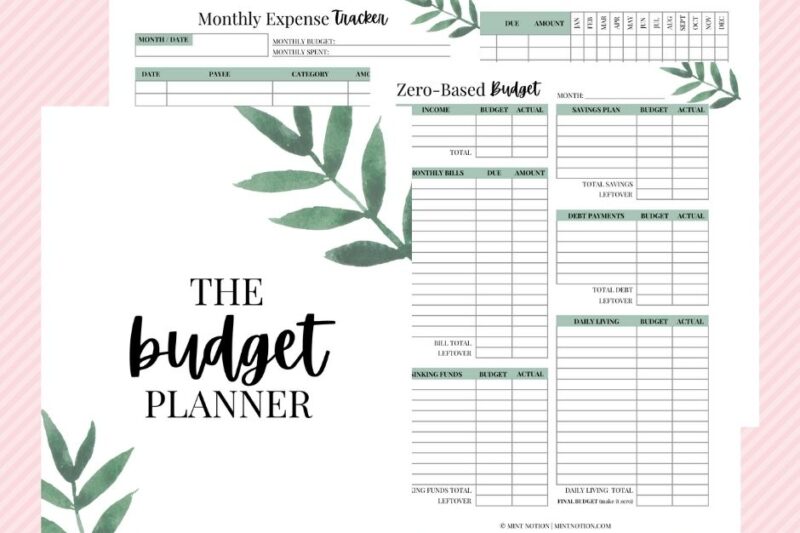 budget planner printables
