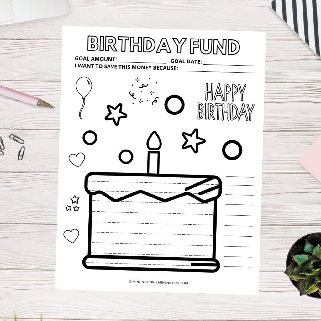 birthday sinking fund printable