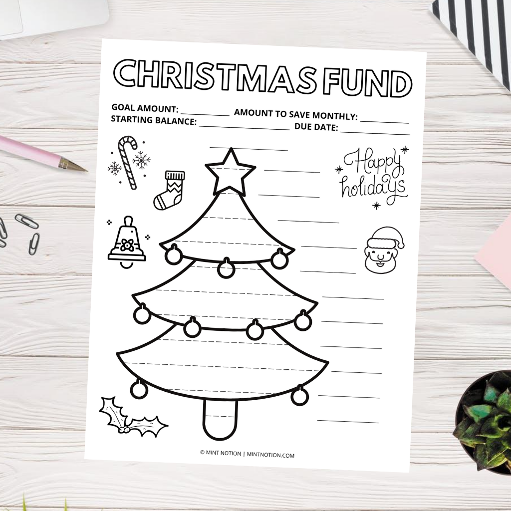 christmas savings tracker printable