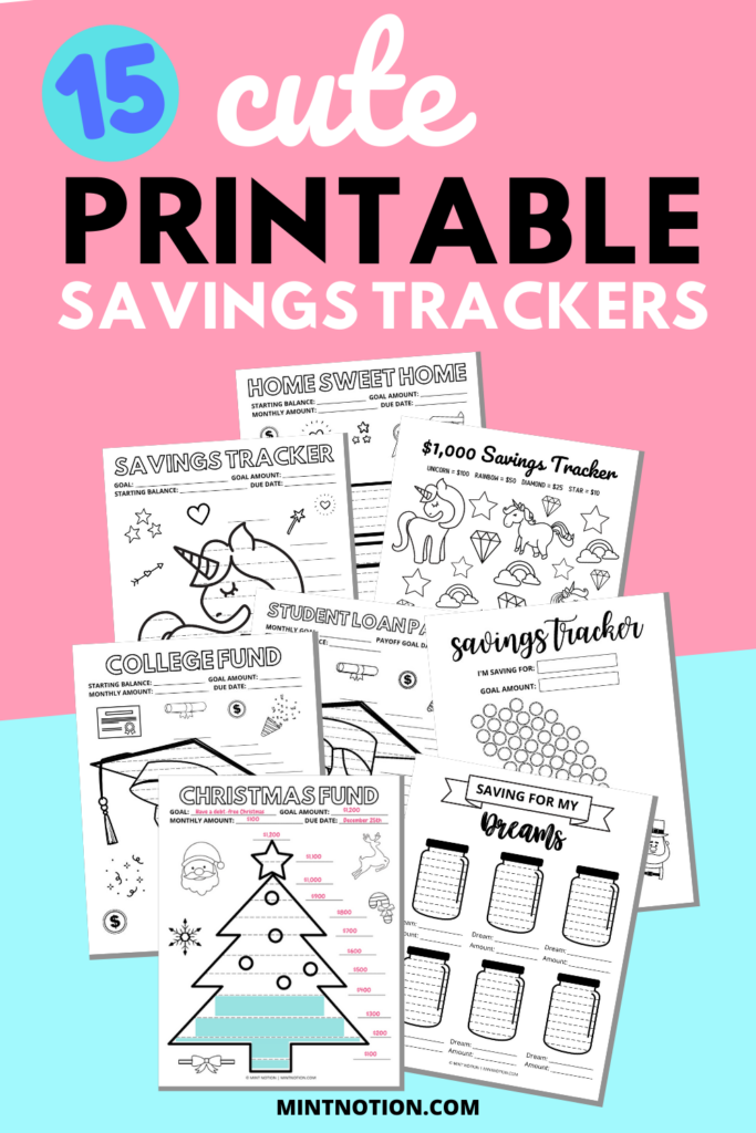 printable savings trackers to visualize your goals