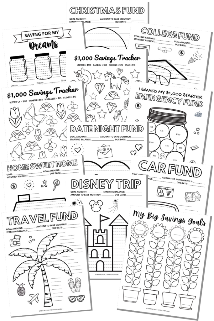 savings trackers printable