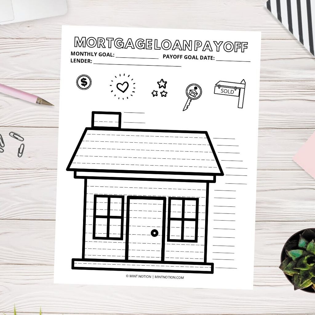 mortgage loan payoff coloring page