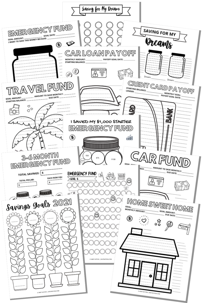 10 Savings And Debt Payoff Coloring Pages Mint Notion 10 Savings And Debt Payoff Coloring Pages Mint Notion