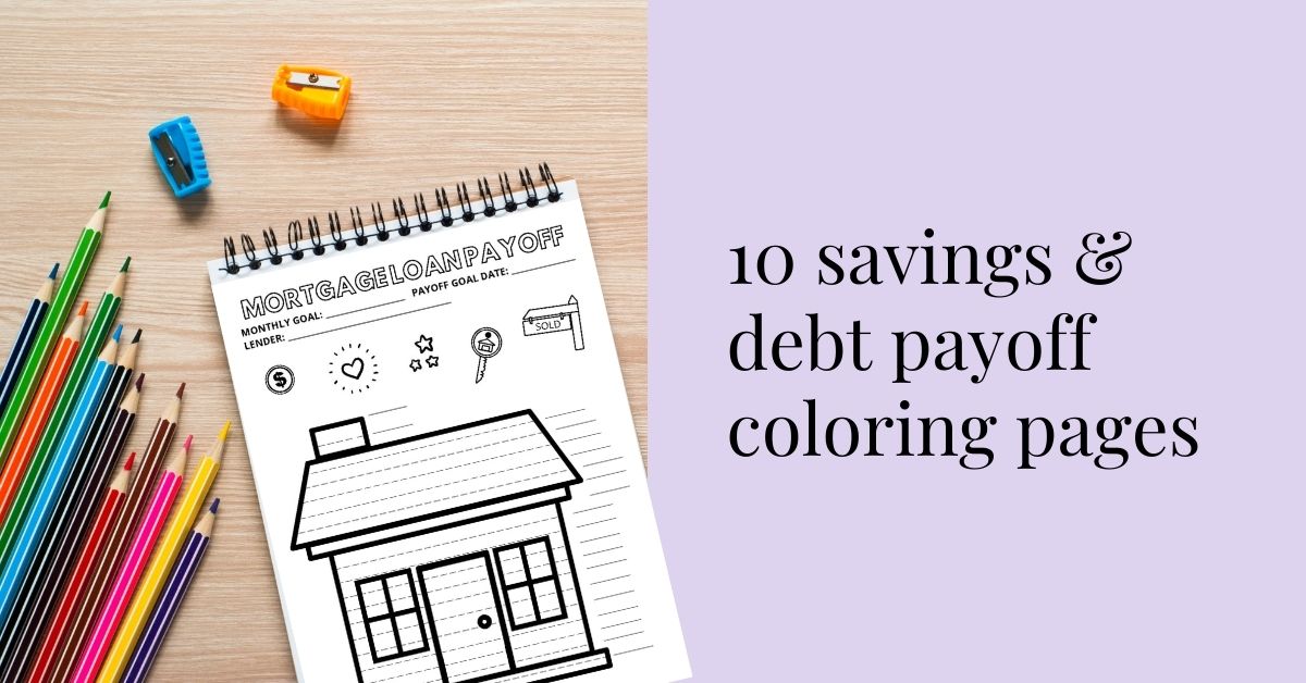 10 savings and debt payoff coloring pages  mint notion