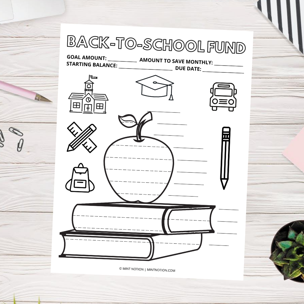 back-to-school fund tracker printable