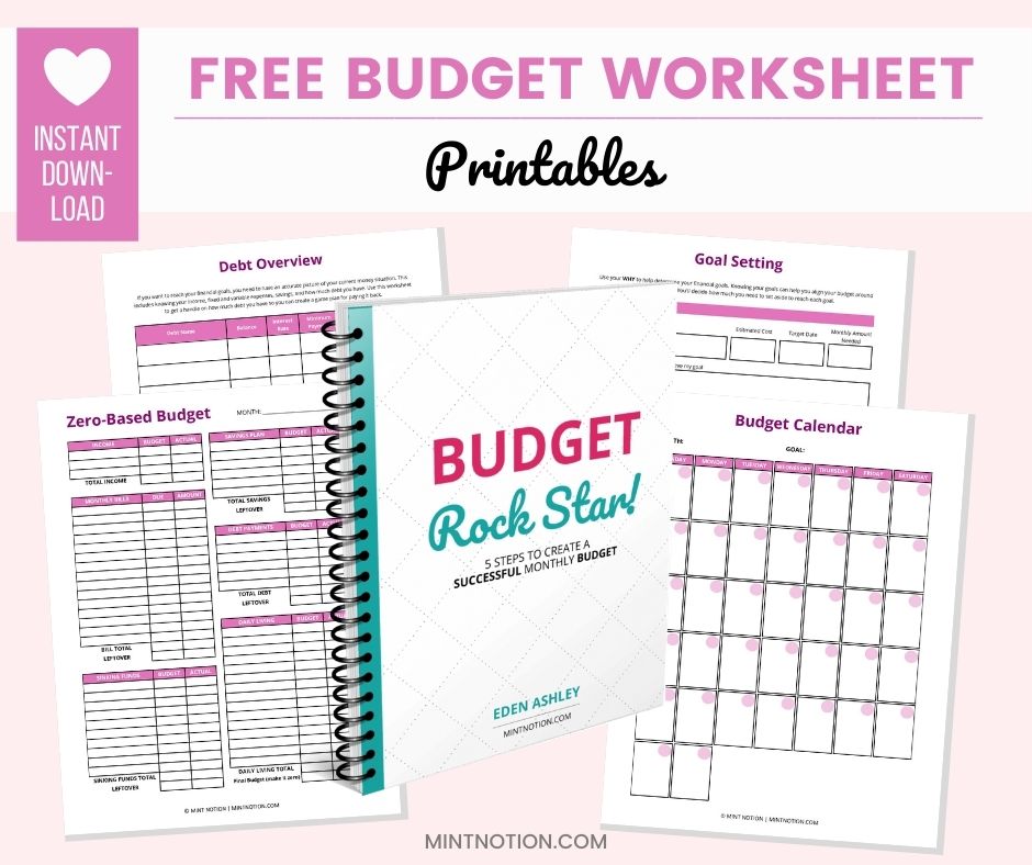 free monthly budget worksheet