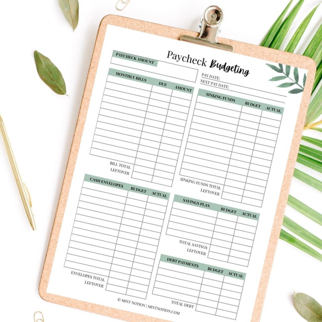 budget by paycheck - half payment method