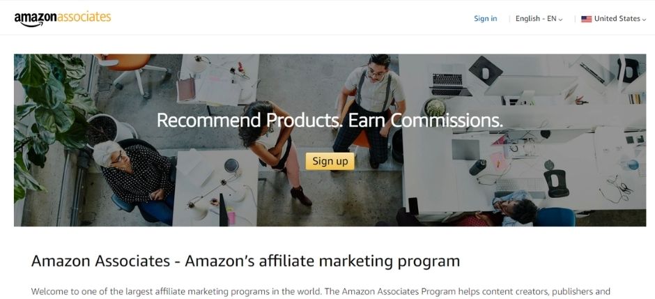 best affiliate marketing programs for beginners - amazon