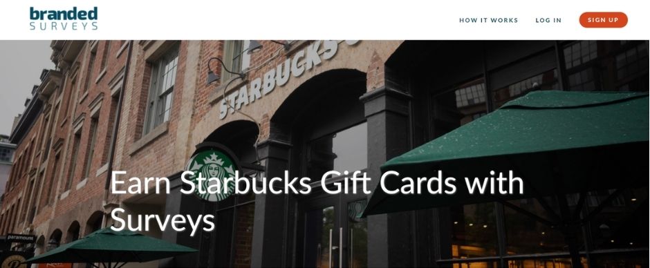 free starbucks gift cards - branded surveys