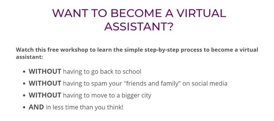 become a virtual assistant free workshop