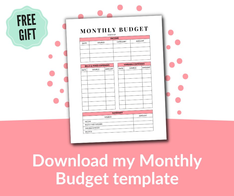 free monthly budget printable