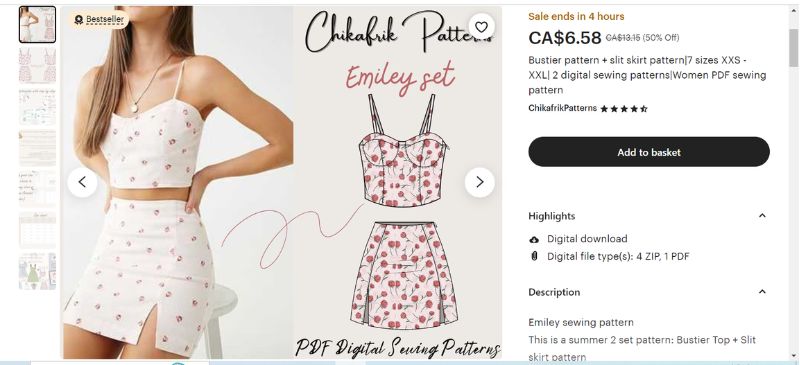 best-selling printables on etsy - sewing pattern
