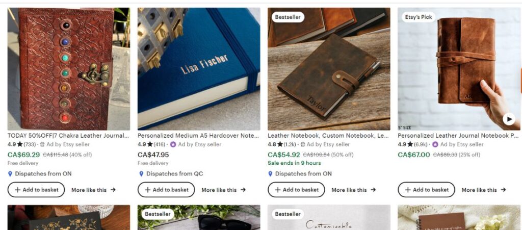 best selling items on etsy - notebooks