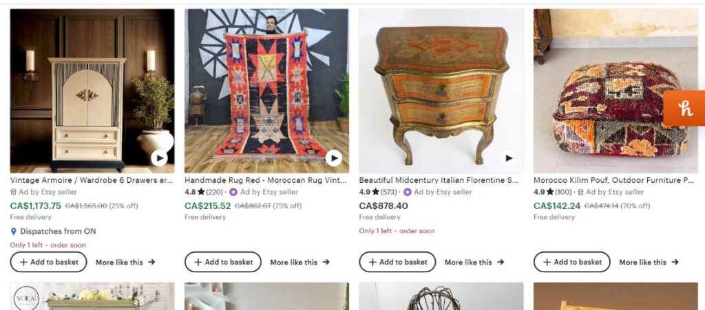 best selling items on etsy - vintage