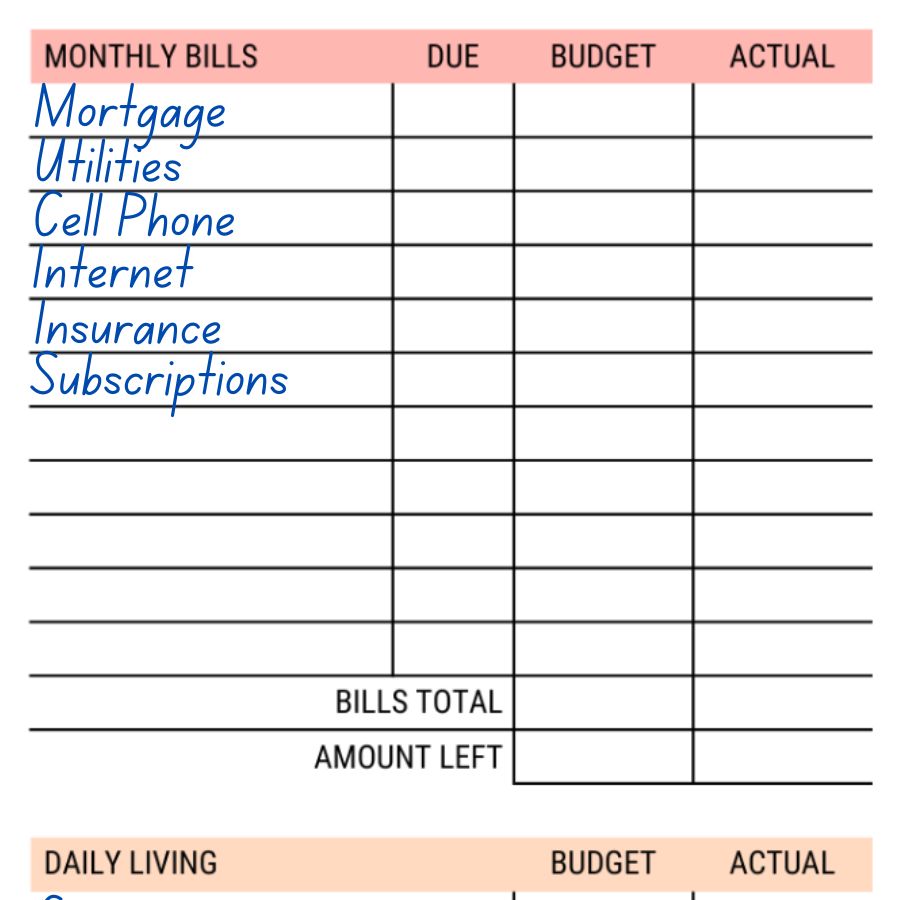 how to track expenses - fixed expenses